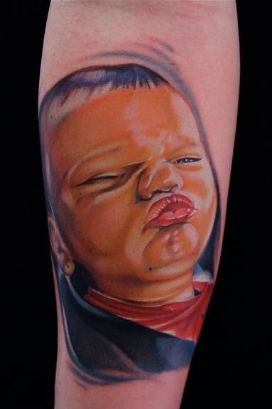 Mike Demasi - Baby Color Portrait Tattoo